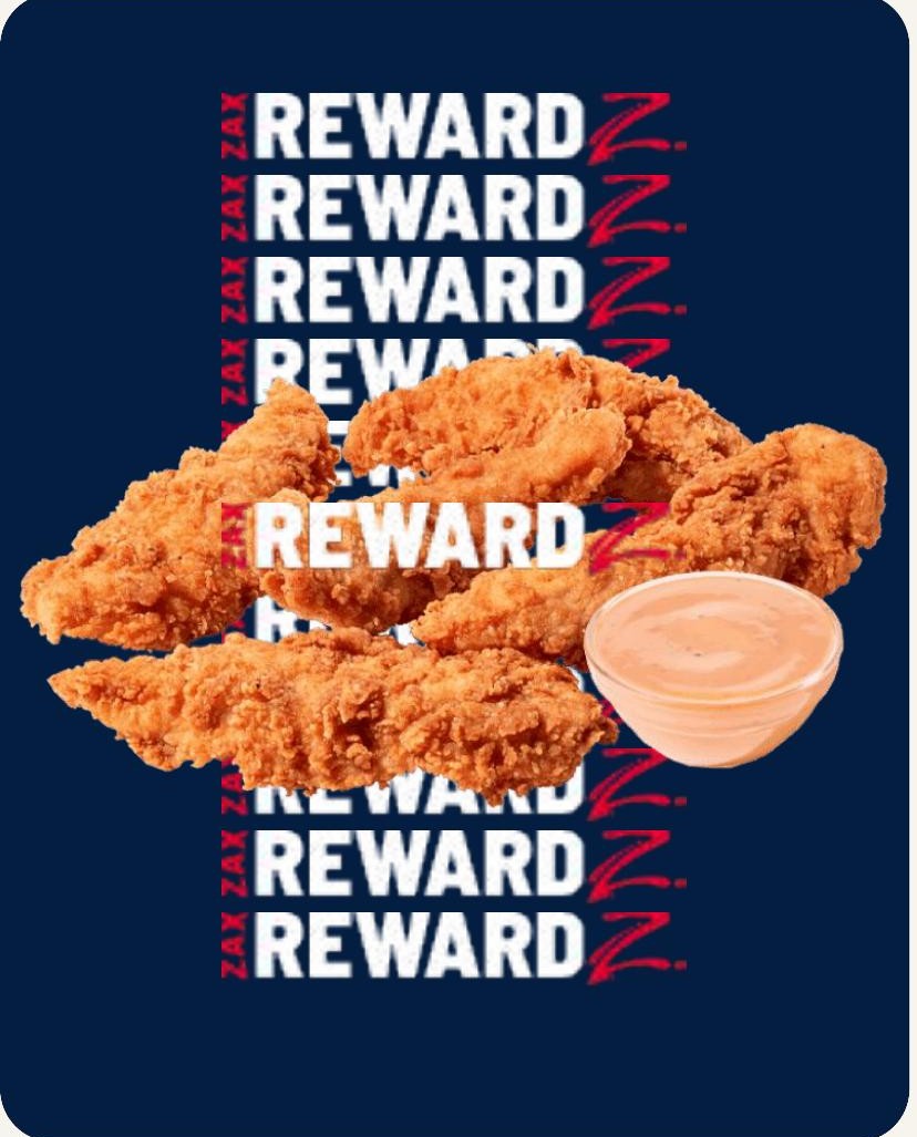 Zax Rewardz chicken fingerz and dipping sauce